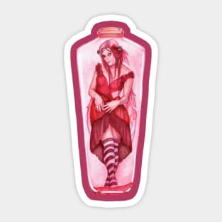 Red Bottled Fairy Sticker